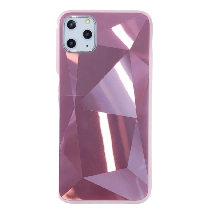 Az iPhone 11 Pro Max Pink telefonnal kompatibilis gyémánt textúrájú tükörborítás