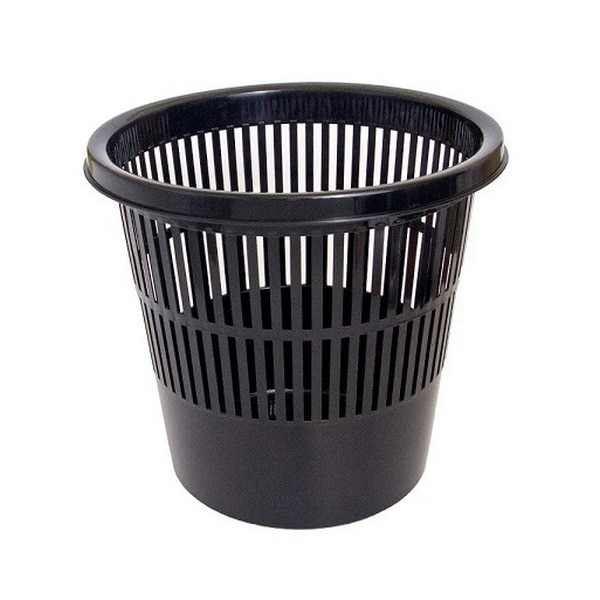 Cos plastic cu perforatii, 11 litri, negru