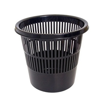 Cos plastic cu perforatii, 11 litri, negru Cos plastic cu perforatii, 11 litri, negru
