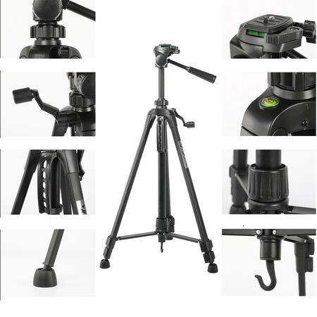 Trepied foto telescopic Weifeng WT-3520 universal 54 -140 cm, negru, husa transport inclusa