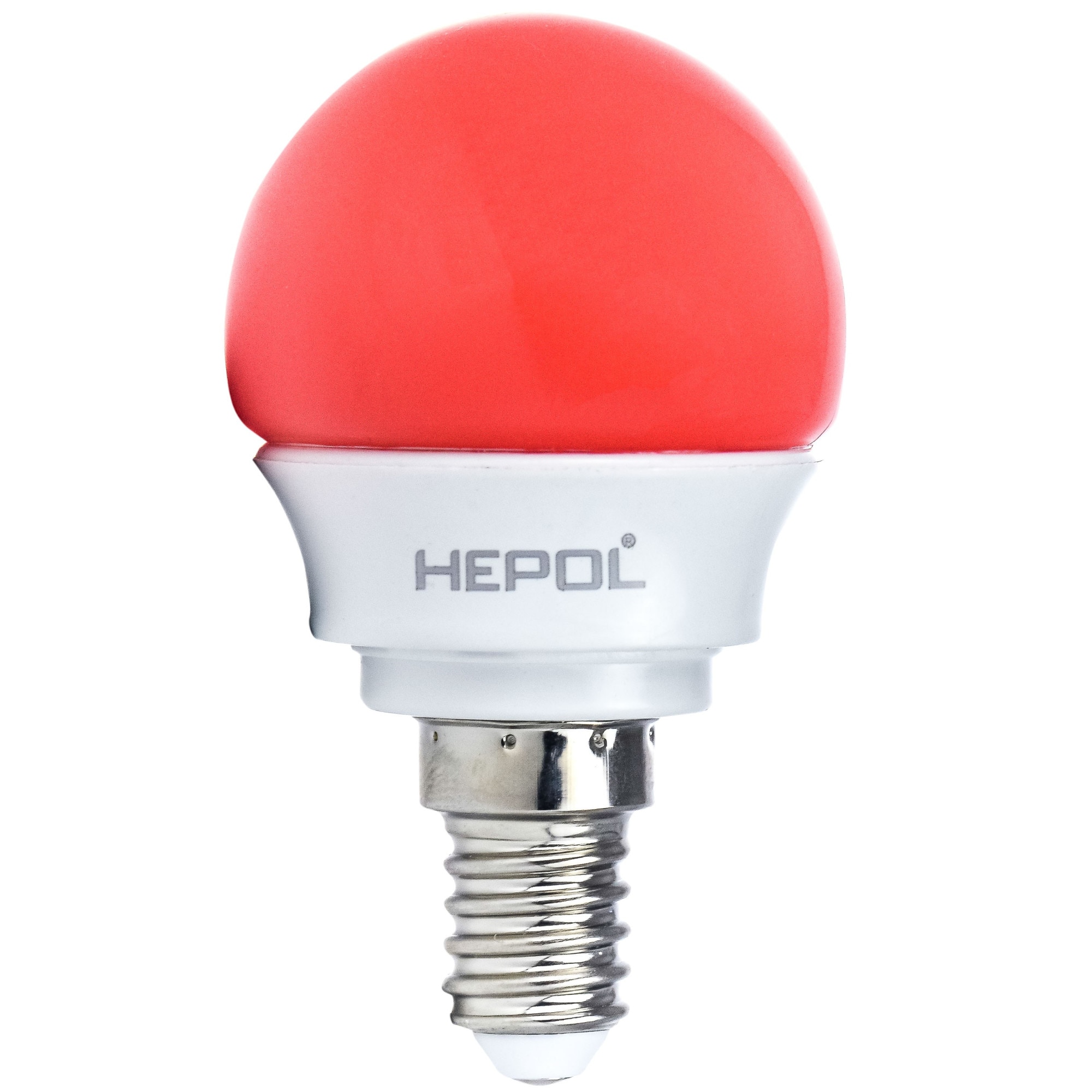 Borrowed heroic Addition Bec LED HEPOL, forma sferic, E14, 3W, 30000 ore, lumina rosie - eMAG.ro