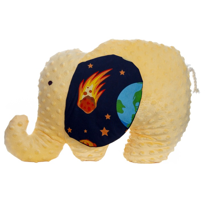 Perna decorativa, elefant, galben, moon, 40 x 30 cm, DECORICIU