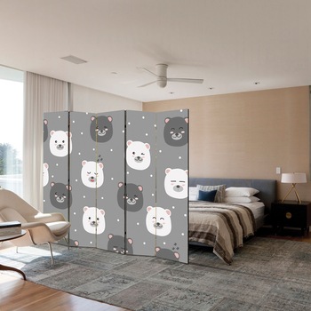 Paravan 5 piese Premium Heartwork TrueColor Ursuleti somnorosi camera copii, Panza pe cadru de lemn, Decoratiuni Moderne pentru Casa, 5 x 45 x 180 cm, 225 x 180 cm Paravan 5 piese Premium Heartwork TrueColor Ursuleti somnorosi camera copii, Panza pe cadru de lemn, Decoratiuni Moderne pentru Casa, 5 x 45 x 180 cm, 225 x 180 cm