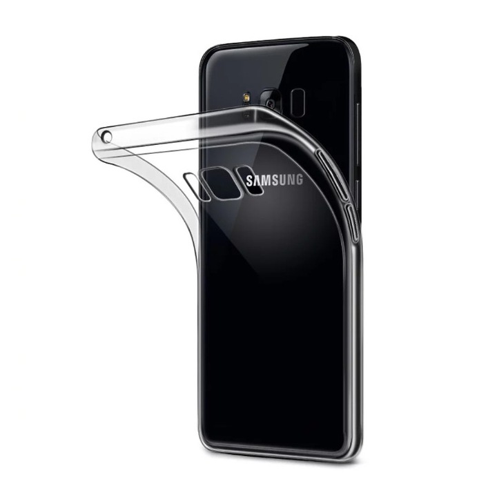 Защитно покритие за Samsung Galaxy S8, Transparent, Slim, безплатно защитно фолио