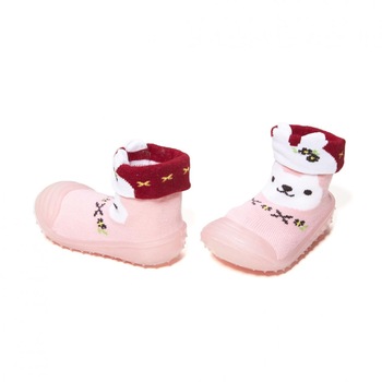 Sosete antiderapante U-GROW Pink Kitty 18-24 luni Sosete antiderapante U-GROW Pink Kitty 18-24 luni