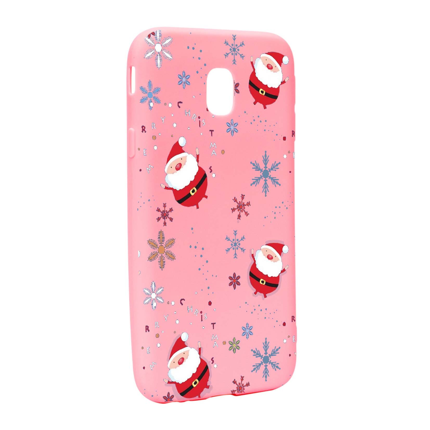 Husa de protectie Mos Craciun, Christmas pentru Samsung Galaxy J7 2018, rezistenta la uzura, anti-alunecare, din silicon Premium, P308