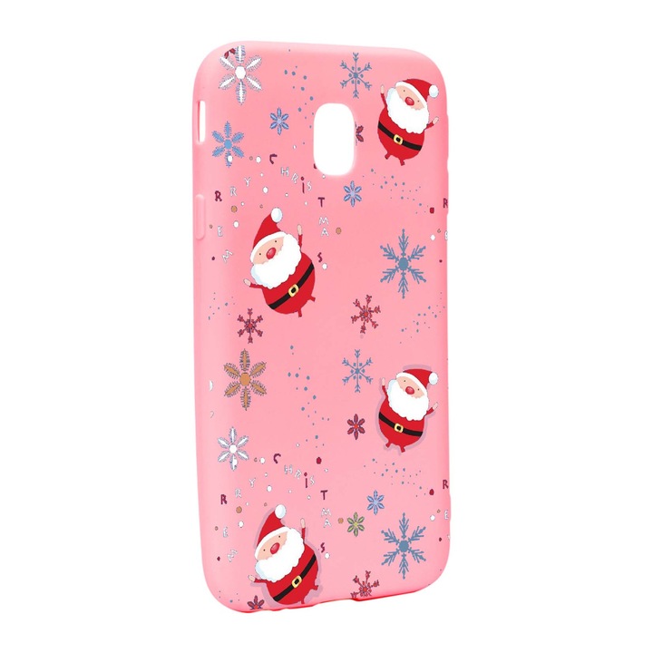 Husa de protectie Mos Craciun, Christmas pentru Samsung Galaxy J7 2018, rezistenta la uzura, anti-alunecare, din silicon Premium, P308