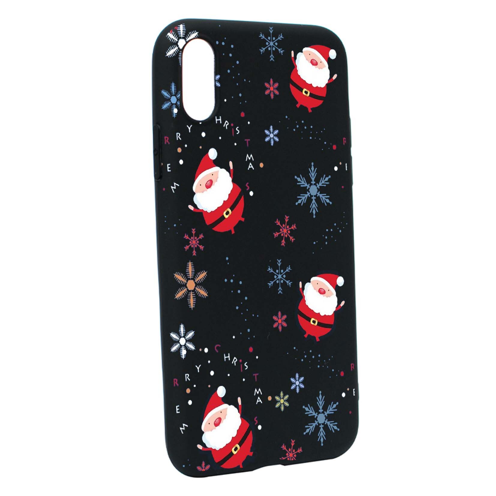 Husa de protectie Mos Craciun, Christmas pentru Apple iPhone XS Max, rezistenta la uzura, anti-alunecare, din silicon Premium, B308