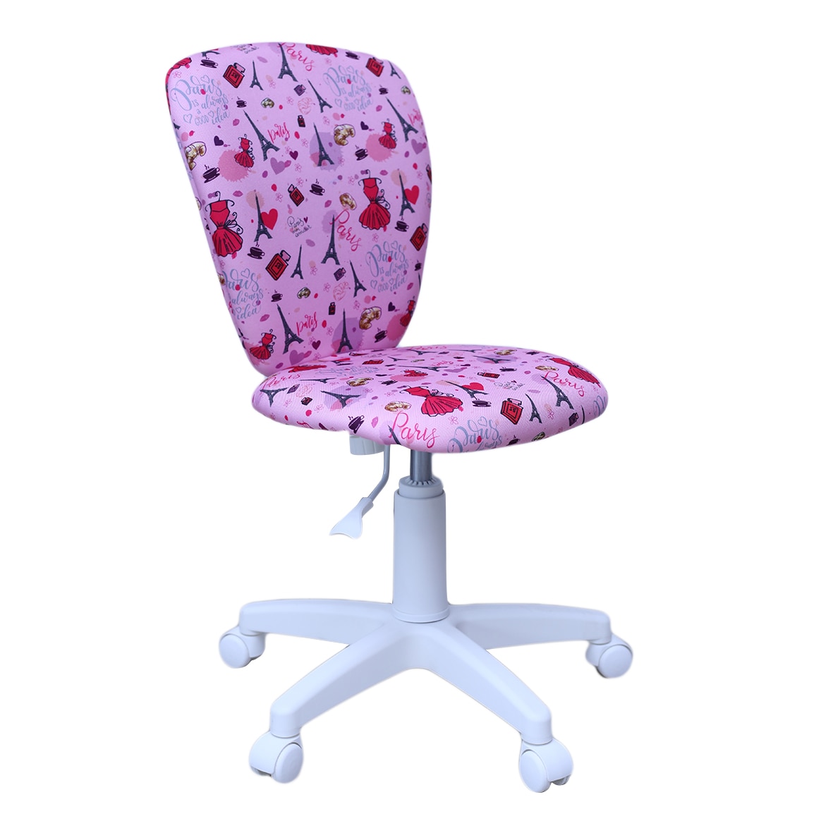 Scaun copii MF POLLY, baza alba, stofa cu model CM4