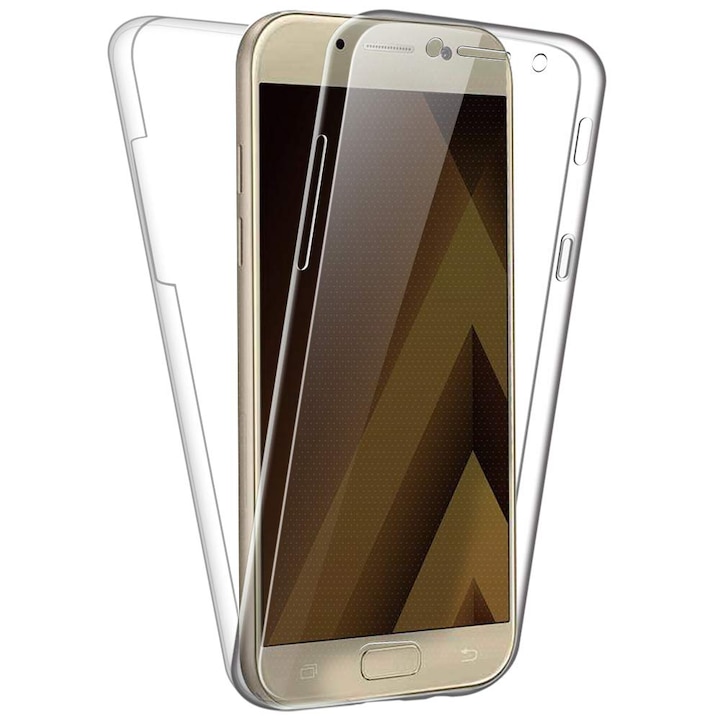 Цял TPU 360° калъф (отпред + отзад), ултратънък 0.3 mm за Samsung Galaxy A5 (2017), прозрачен