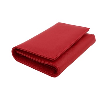 Portofel de dama, Tita, din piele naturala, Rosu, 15 x 10 x 3 cm - PR238 Portofel de dama, Tita, din piele naturala, Rosu, 15 x 10 x 3 cm - PR238