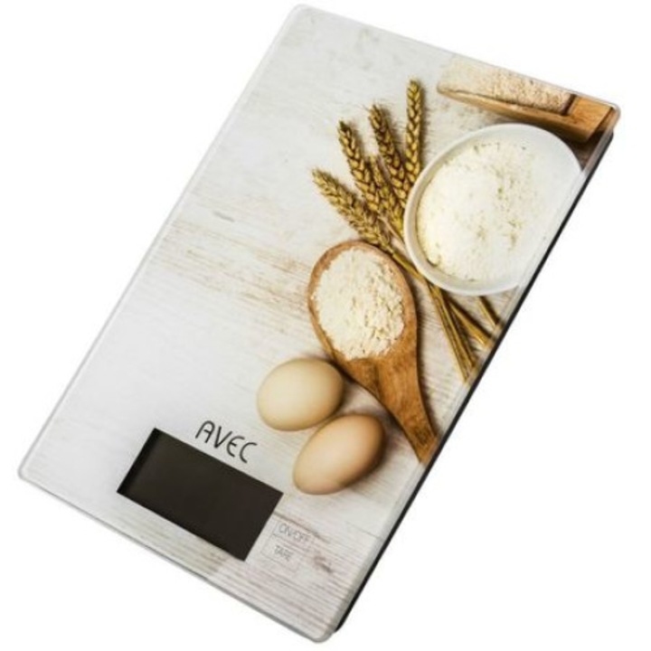 Кухненска везна AVEC, Електронна - Щампа, 22x15.5x1.5 cm