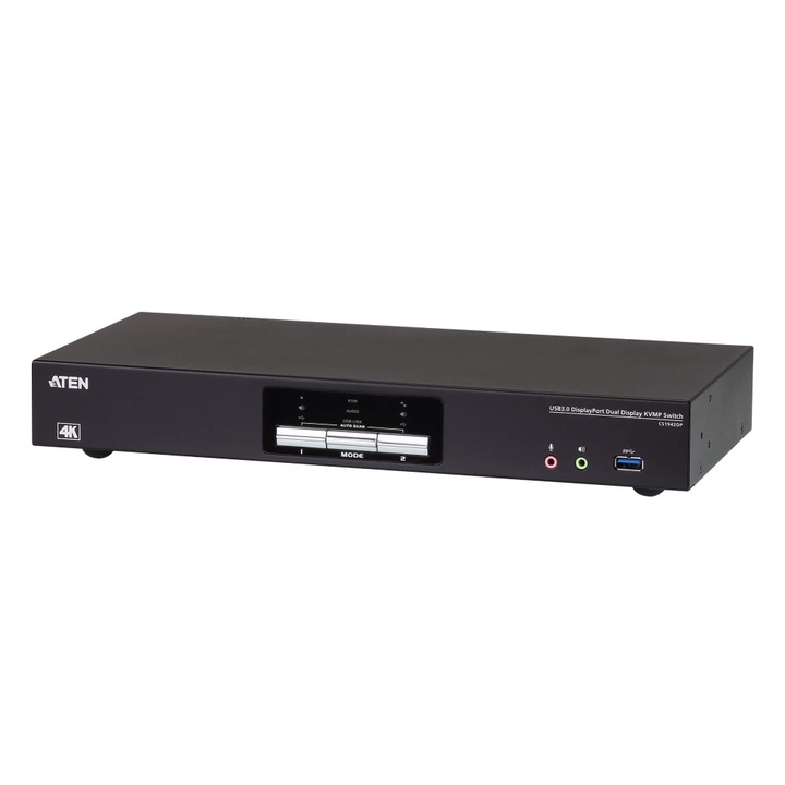 ATEN 2 portos kettős kijelző KVMP kapcsoló, USB 3.0 - 4K DisplayPort