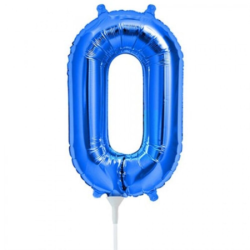 Balon folie cifra 0 albastru - 41 cm, Qualatex 59021