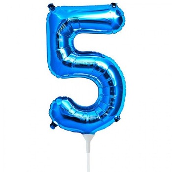 Balon folie cifra 5 albastru - 41 cm, Qualatex 59031 Balon folie cifra 5 albastru - 41 cm, Qualatex 59031