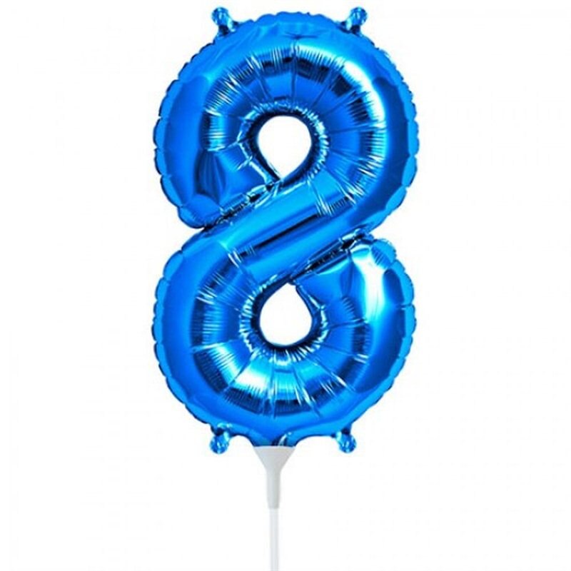 Balon folie cifra 8 albastru - 41 cm, Qualatex 59037