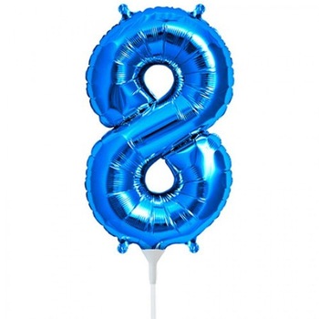 Balon folie cifra 8 albastru - 41 cm, Qualatex 59037 Balon folie cifra 8 albastru - 41 cm, Qualatex 59037