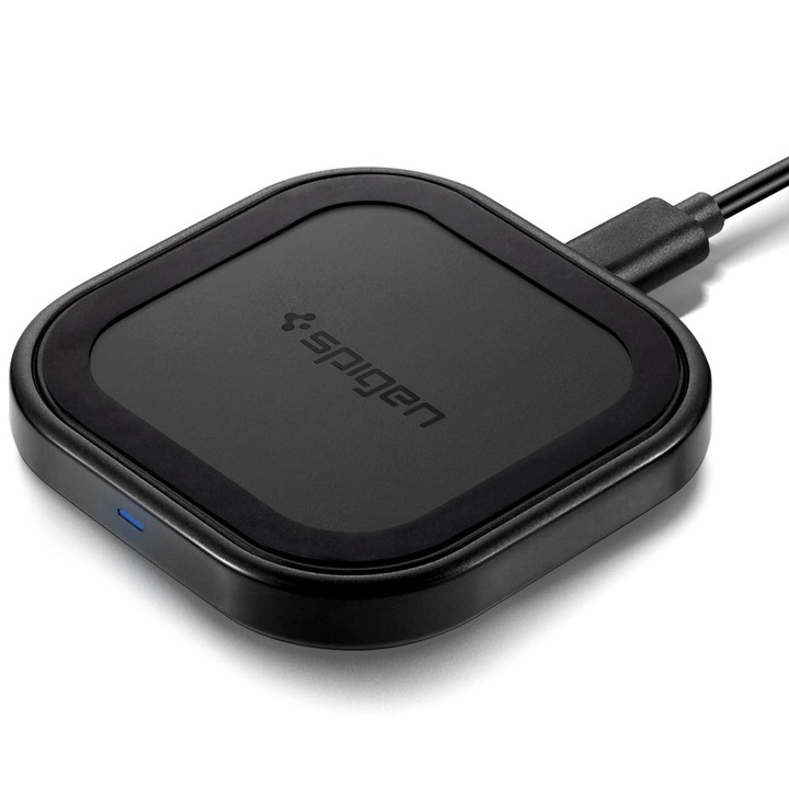 Универсално индукционно зарядно Spigen F309W Wireless Fast Charger 9V Черно
