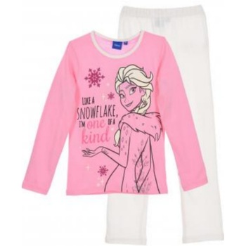 Pijama Disney Frozen, imprimeu fosforescent, Roz Pijama Disney Frozen, imprimeu fosforescent, Roz