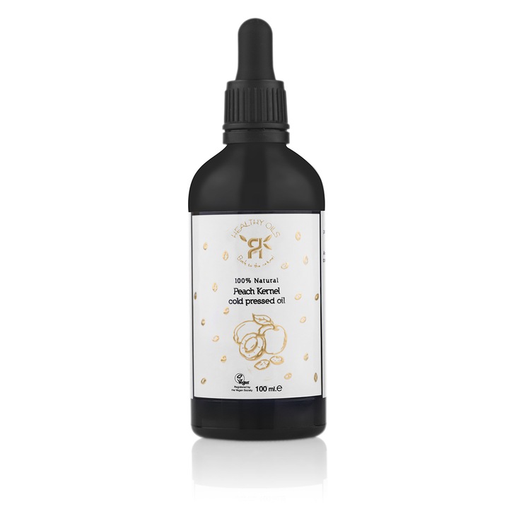Healthy oils, hidegen sajtolt őszibarackmag olaj arcra öregedésgátló, sejtjavító, 100% természetes 100ml