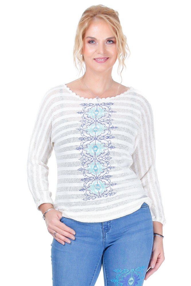 Bluza tricot crem Liza Panait R-2038E