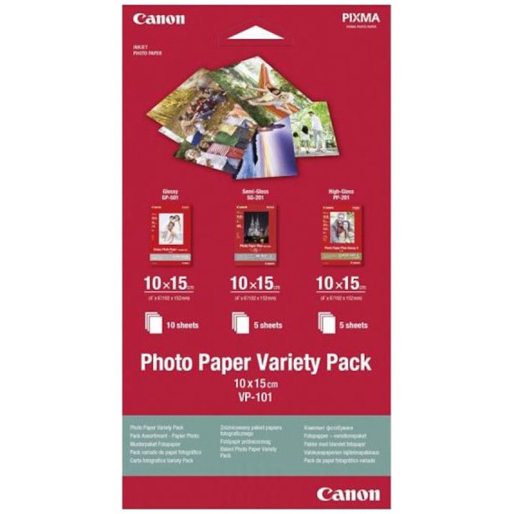 Hartie foto Canon VP-101S Variety Pack, 10 x 15 cm