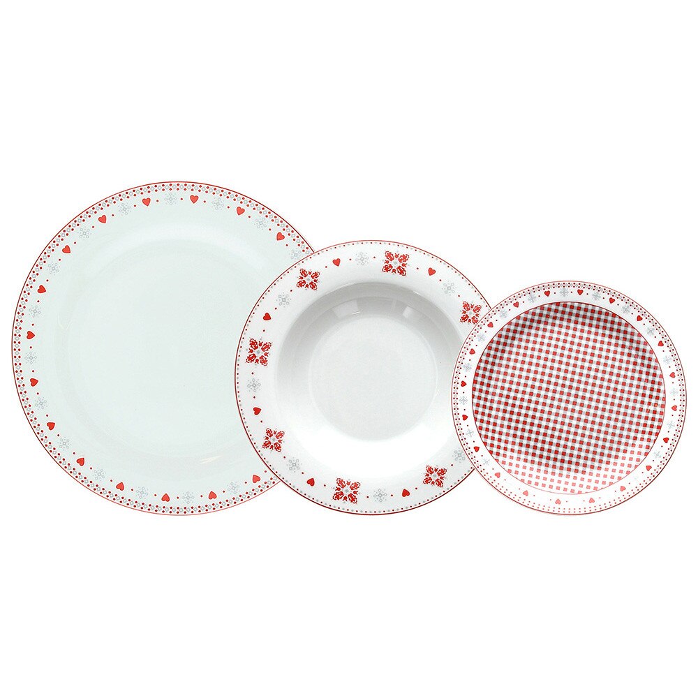 Set Vesela 18 Piese Vichy Red