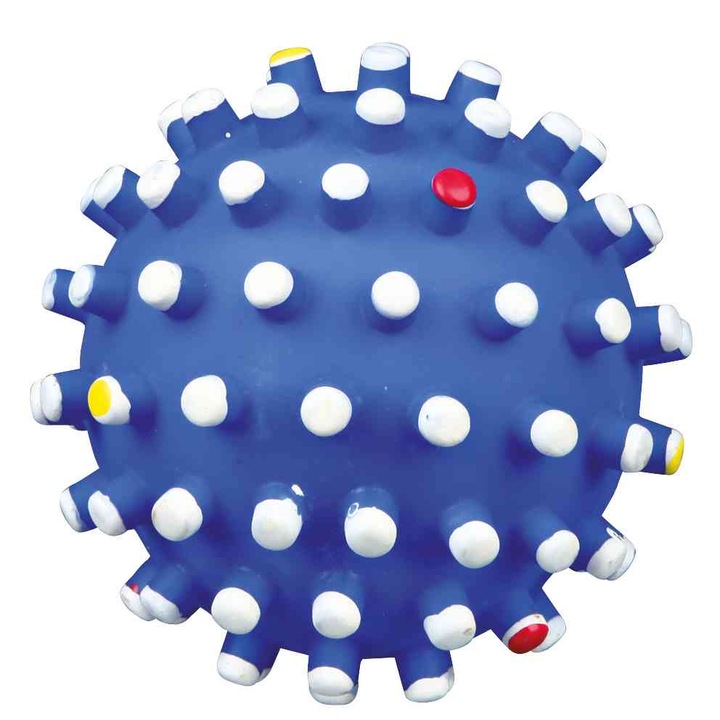 Minge de jucarie Trixie 10 cm cu sunet si varfuri multicolore 3429