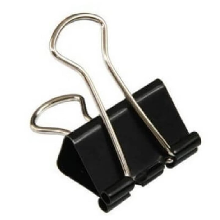 Clips Metalic Binder 19 mm, 12 buc/set, Accesorii Birou pentru Prindere - Cleme pentru Prindere Documente Brandpaper