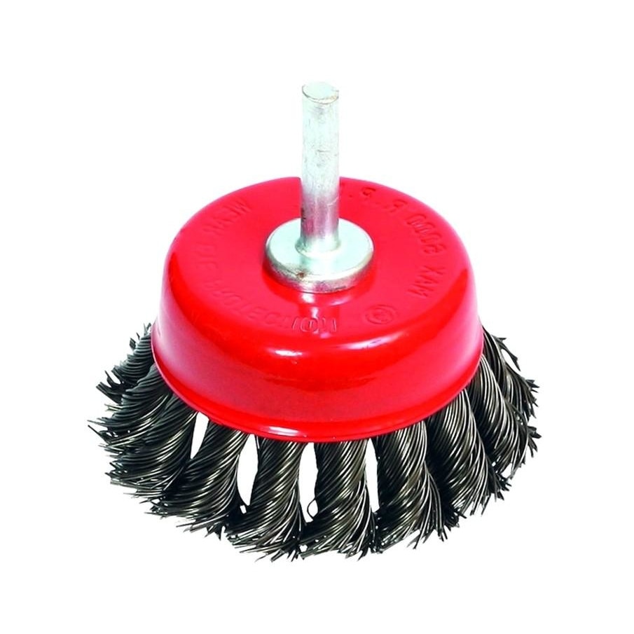 Perie sarma cupa cu fir rasucit si tija 75 mm Festa 22024