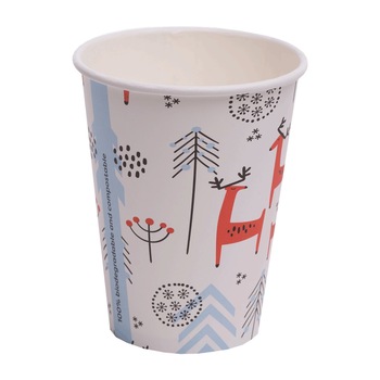 Pahare Biodeck Editie de iarna 360ml, 100% biodegradabile si compostabile, 50 buc/set, carton si PLA Pahare Biodeck Editie de iarna 360ml, 100% biodegradabile si compostabile, 50 buc/set, carton si PLA