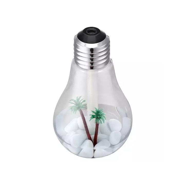 Umidificator SIKS® difuzor aromaterapie, purificator aer, lumini led, rezervor 130 ml, lemn inchis
