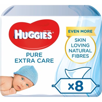 Servetele umede Huggies Pure Extra Care, 8 pachete x 56, 448 buc Servetele umede Huggies Pure Extra Care, 8 pachete x 56, 448 buc