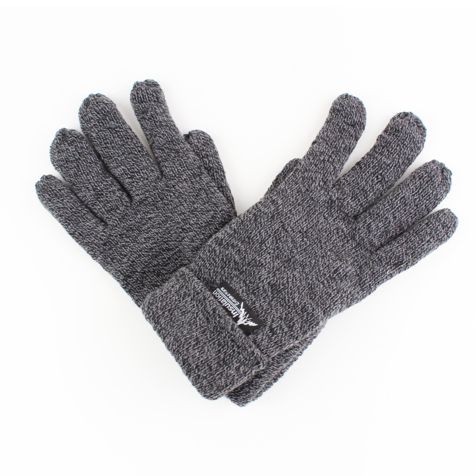 Manusi unisex Basic, gri, cu captuseala fleece