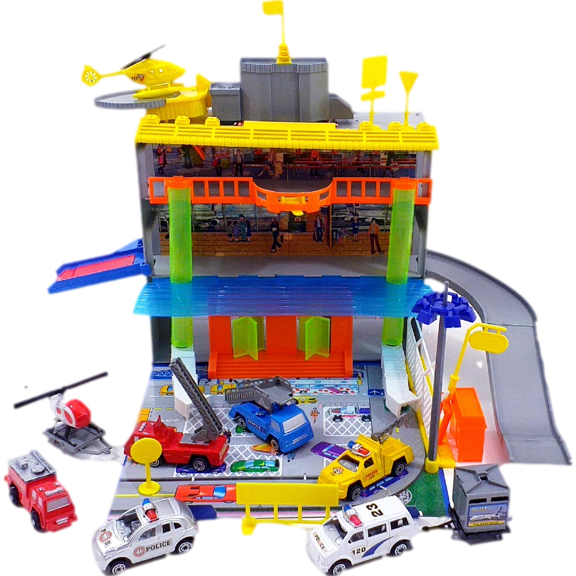 Set Aeroport, ToysRUs, Turn de Control, Elicopter si 6 Vehicule de Aeroport