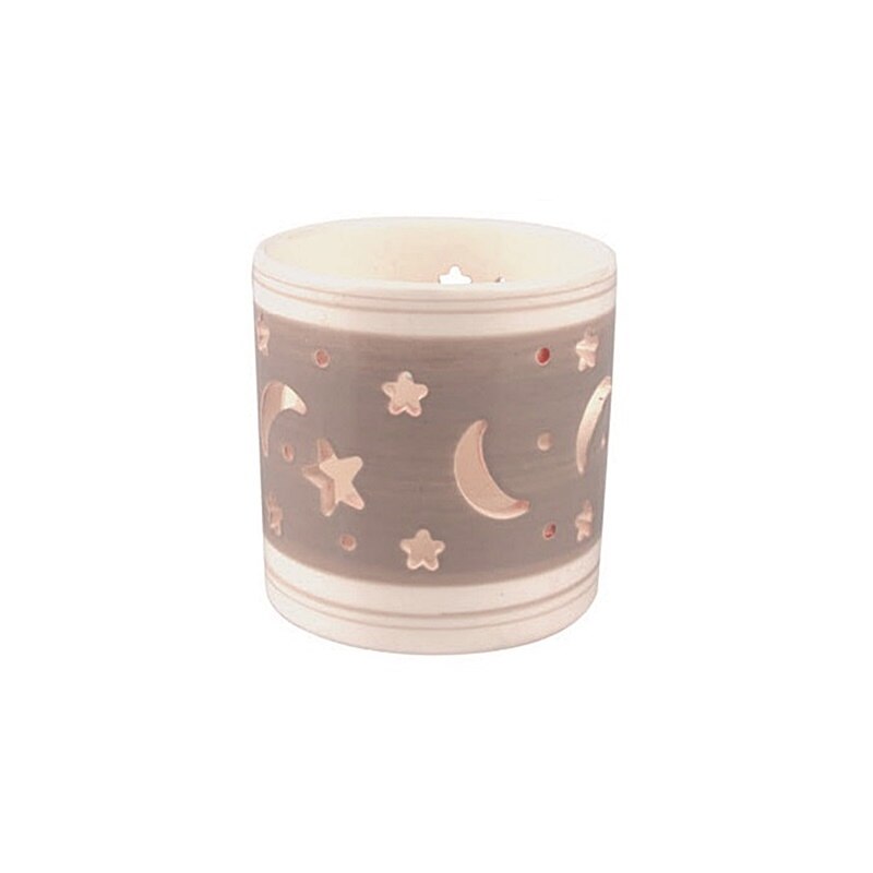 Suport ceramic pentru lumanare - luna si stele, 7.8 cm