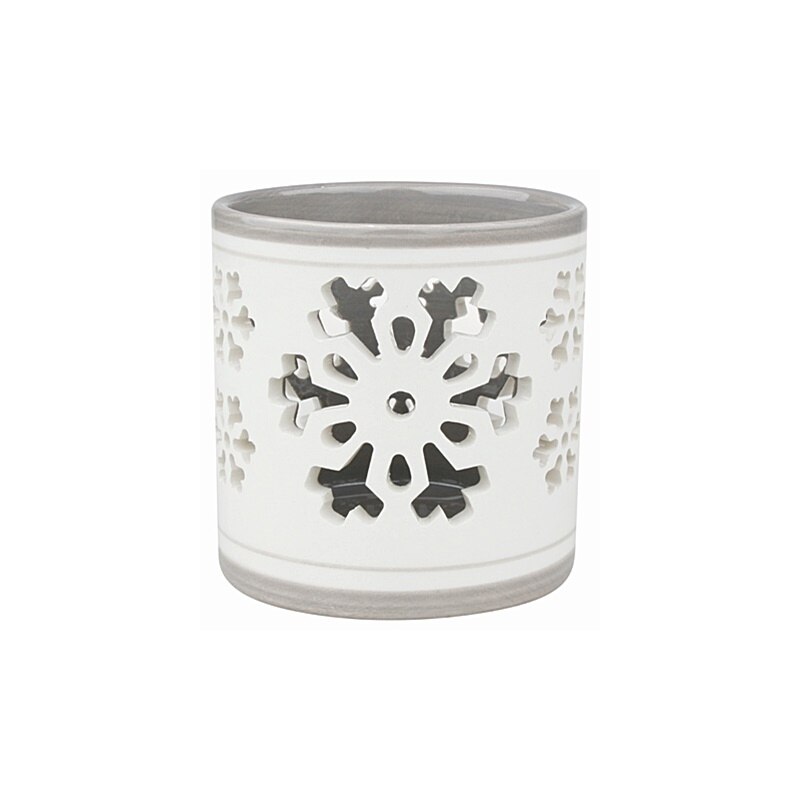 Suport ceramic pentru lumanare - fulg, 7.8 cm