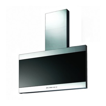 Hota decorativa Best Latina 90 cm, putere de absortie 695 mc/h, 1 motor, 4 trepte de viteza, Inox/Sticla Neagra Hota decorativa Best Latina 90 cm, putere de absortie 695 mc/h, 1 motor, 4 trepte de viteza, Inox/Sticla Neagra