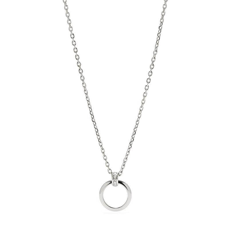 Colier Fossil Charms JF00468040, Argintiu