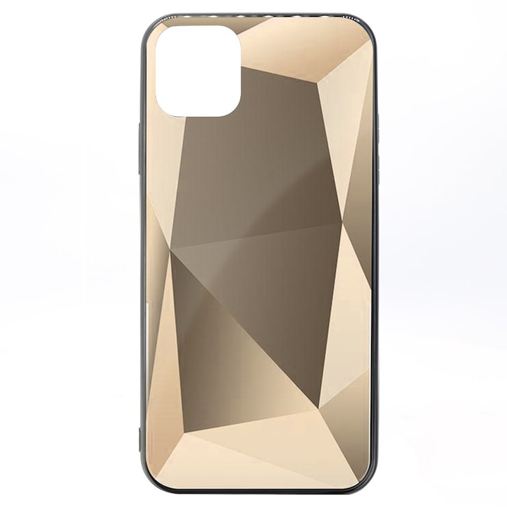 Carcasa Meleovo Glass Diamond pentru iPhone 11 Pro Max, spate de sticla, Gray