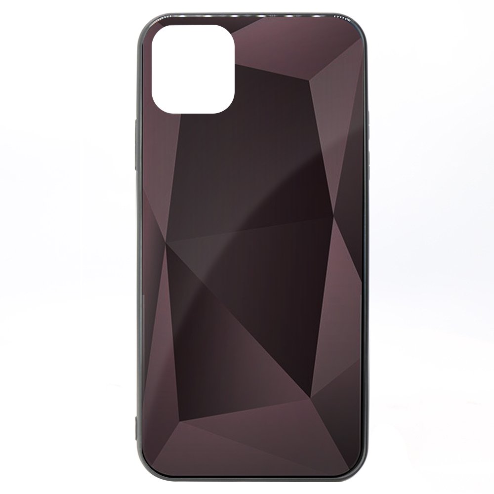 Carcasa Meleovo Glass Diamond pentru iPhone 11, spate de sticla, Rose Gold