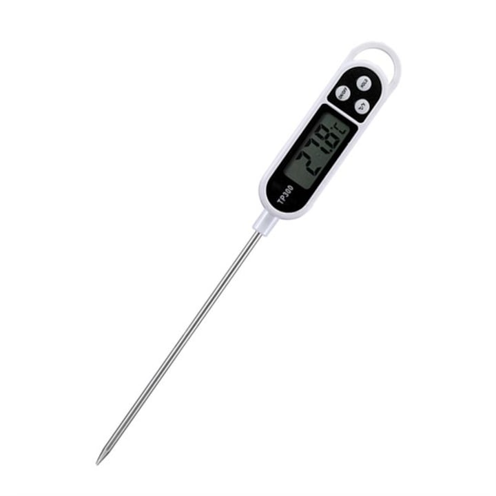 Дигитален термометър за храна IntelliSec® TP-300, месо, шоколад, мляко, измервана температура от -50°C до +300°C, Бял