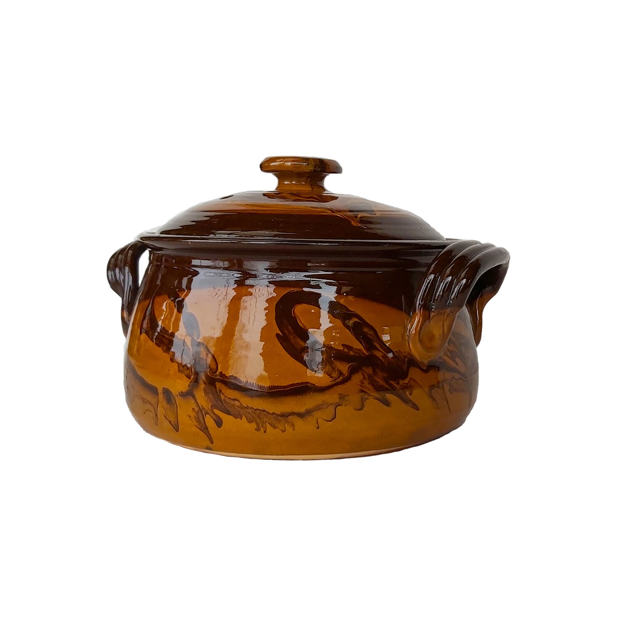 Oala sarmale, rotunda, 5 litri, maro