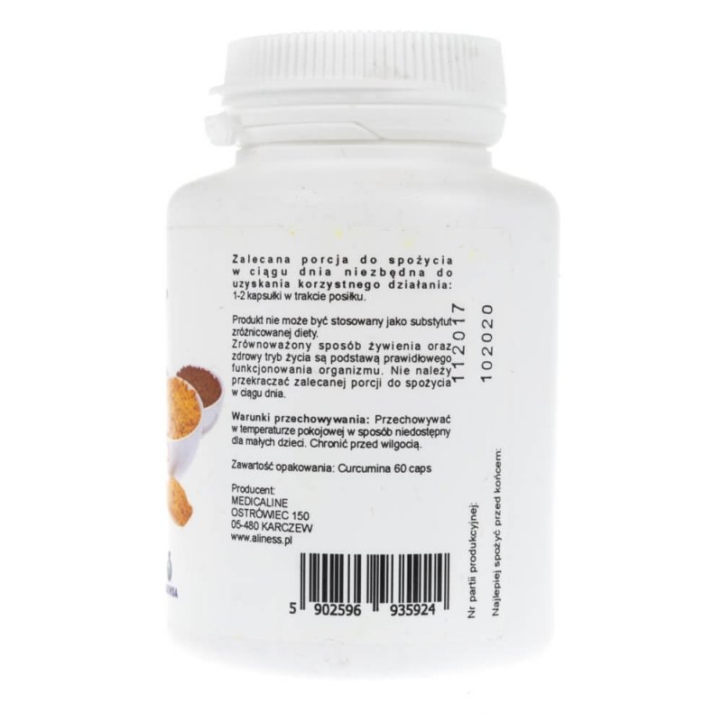Supliment alimentar Aliness Curcumin C3 complex® PLUS 500 mg - 60 capsule
