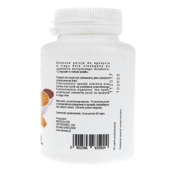 Supliment alimentar Aliness Curcumin C3 complex® PLUS 500 mg - 60 capsule Supliment alimentar Aliness Curcumin C3 complex® PLUS 500 mg - 60 capsule