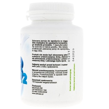 Supliment alimentar Aliness Vitamina B12 Metilcobalamina 1000 pg - 100 capsule Supliment alimentar Aliness Vitamina B12 Metilcobalamina 1000 pg - 100 capsule