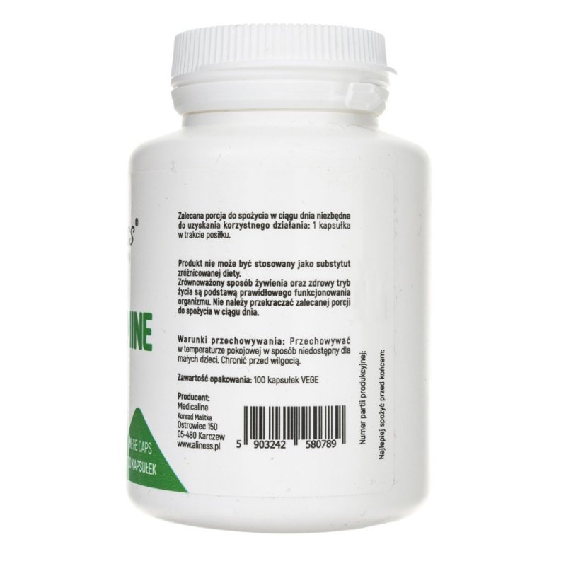 Supliment alimentar Aliness L-Glutamina 500 mg - 100 capsule