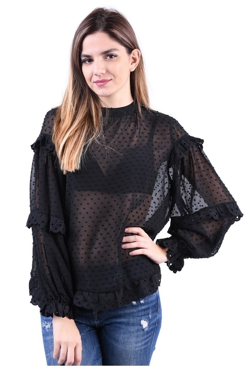 Bluza dama Dotella Black, Negru, Vila, Marimea L 40 EU