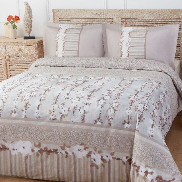 Lenjerie de pat bumbac 100% JONINE, pentru pat 2 persoane, 4 piese, 200x220 / 50x70, bumbac ranforce