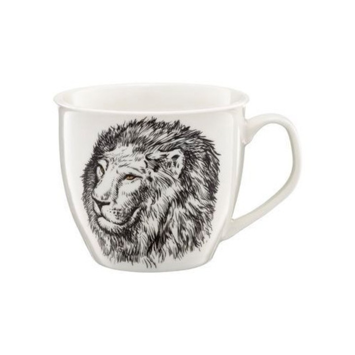 Cana mare portelan 550ml, model Leu, Ambition Wild